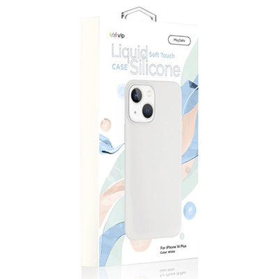 Чехол iPhone 14 Plus "vlp" Liquid Silicone Case MagSafe, белый
