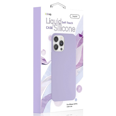 Чехол iPhone 14 Pro "vlp" Liquid Silicone Case MagSafe, сиреневый