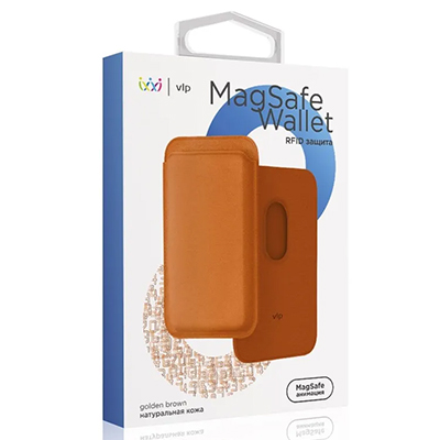 Картхолдер "vlp" из натуральной кожи с MagSafe, коричневый