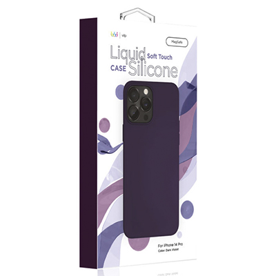 Чехол iPhone 14 Pro "vlp" Liquid Silicone Case MagSafe, темно-фиолетовый