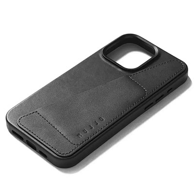 Чехол iPhone 15 Pro Max Mujjo Full Leather Wallet Case MagSafe, черный