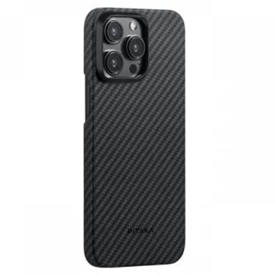Чехол iPhone 15 Pro Max Pitaka MagEZ Case 4 черно-серый кевлар