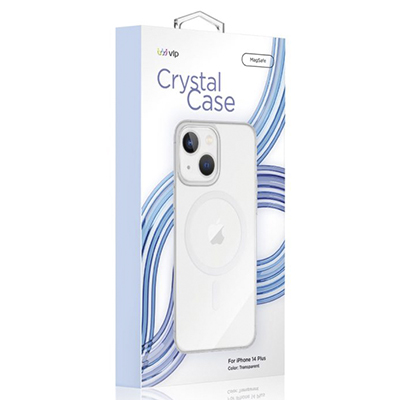 Чехол iPhone 14 Plus "vlp" Crystal Case MagSafe, прозрачный