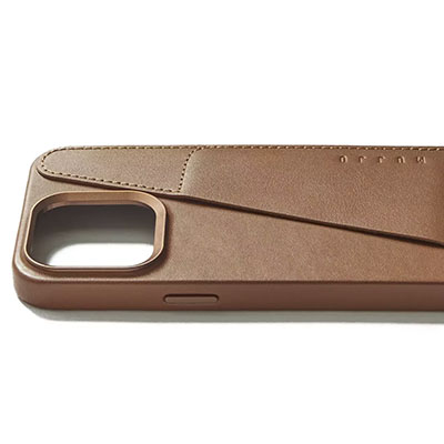 Чехол iPhone 15 Pro Max Mujjo Full Leather Wallet Case MagSafe, коричневый