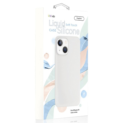 Чехол iPhone 14 "vlp" Liquid Silicone Case MagSafe, белый