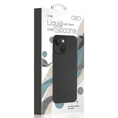 Чехол iPhone 14 Plus "vlp" Liquid Silicone Case MagSafe, черный