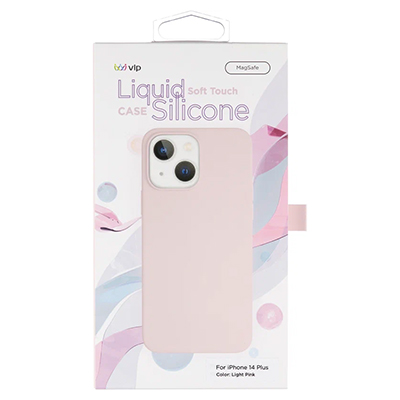 Чехол iPhone 14 Plus "vlp" Liquid Silicone Case MagSafe, светло-розовый