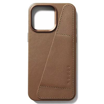 Чехол iPhone 15 Pro Max Mujjo Full Leather Wallet Case MagSafe, коричневый