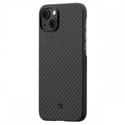 Чехол iPhone 14 Pitaka MagEZ Case 3 кевлар, черно-серый