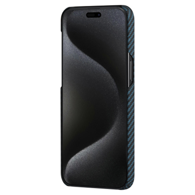 Чехол iPhone 15 Pro Max Pitaka MagEZ Case 4 черно-синий, кевлар