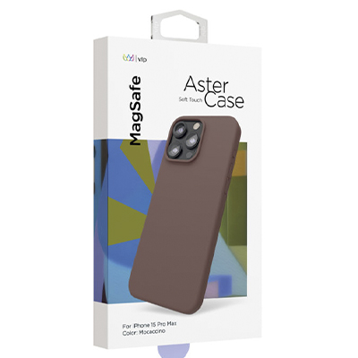 Чехол iPhone 15 Pro Max "vlp" Aster Case MagSafe, моккачино