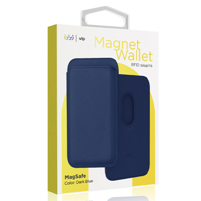 Картхолдер "vlp" из экокожи с MagSafe, темно-синий