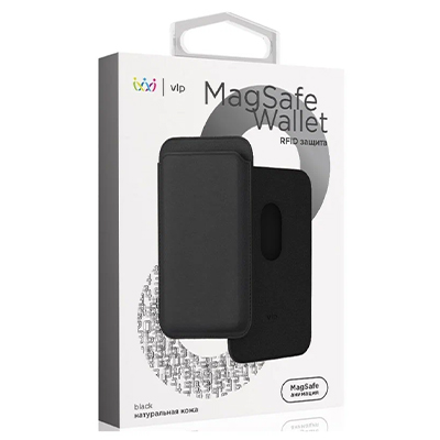 Картхолдер "vlp" из натуральной кожи с MagSafe, черный