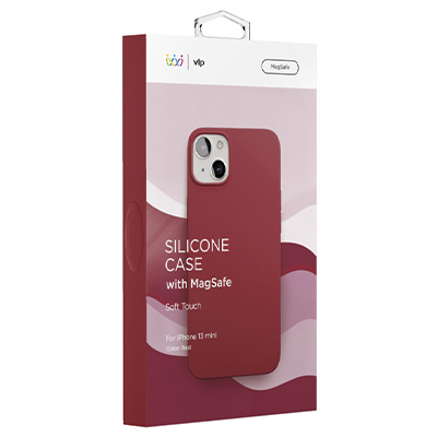Чехол iPhone 13 mini "vlp" Silicone Case MagSafe, красный