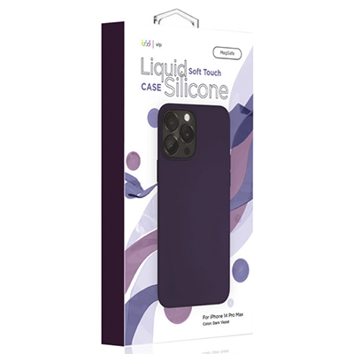 Чехол iPhone 14 Pro Max "vlp" Liquid Silicone Case MagSafe, темно-фиолетовый