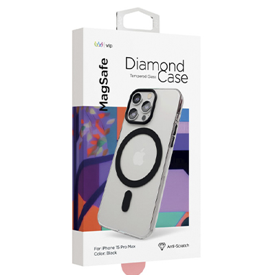 Чехол iPhone 15 Pro Max "vlp" Diamond Case с MagSafe, черный