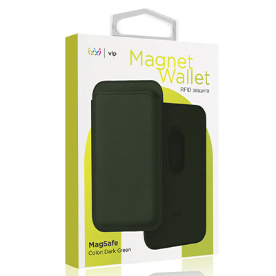 Картхолдер "vlp" из экокожи с MagSafe, темно-зеленый