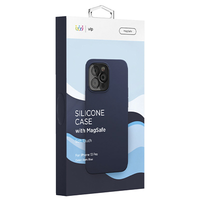 Чехол iPhone 13 Pro "vlp" Silicone Case MagSafe, темно-синий