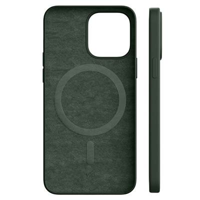 Чехол iPhone 14 Pro Max "vlp" Liquid Silicone Case MagSafe, темно-зеленый