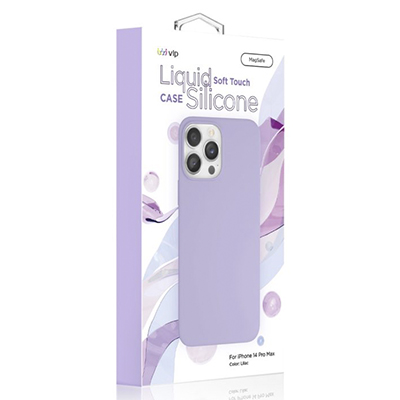 Чехол iPhone 14 Pro Max "vlp" Liquid Silicone Case MagSafe, сиреневый