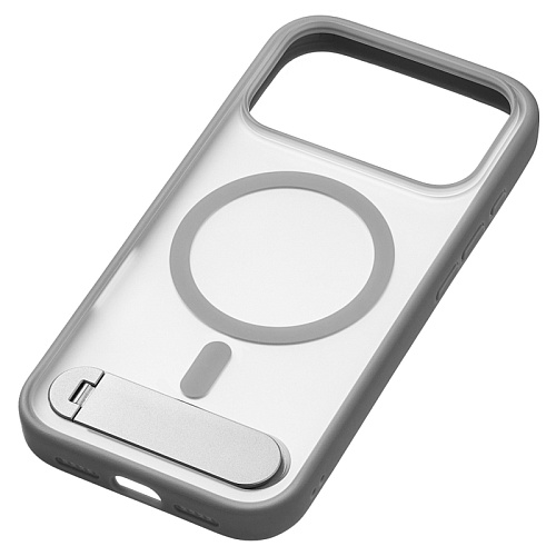 Чехол iPhone 17 Pro Max uBear Stand 360 Mag Case, MagSafe, серый