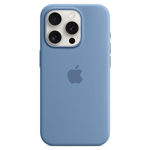 Чехол iPhone 15 Pro Apple Silicone Case MagSafe Winter Blue