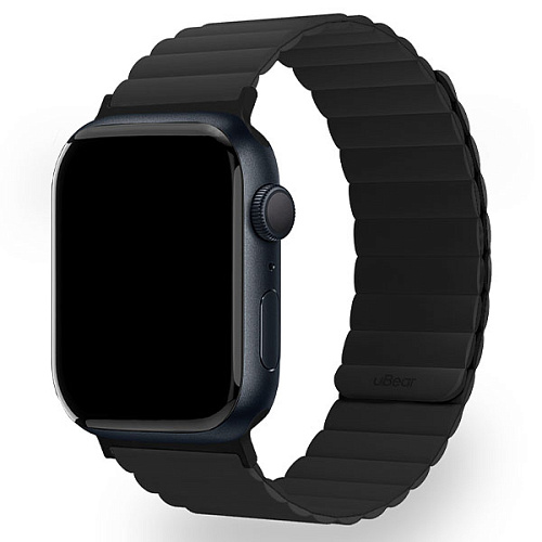 Ремешок магнитный силиконовый uBear Mode для Apple Watch 38/40/41мм, S/M, черный