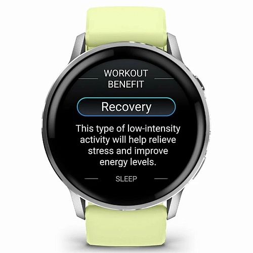 Спортивные часы Garmin Venu 4, 45 мм, корпус серебристый, силиконовый лимонный ремешок