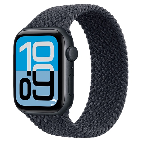 Apple Watch SE 3, 44 мм, корпус алюминий черный, Braided Solo Loop черный