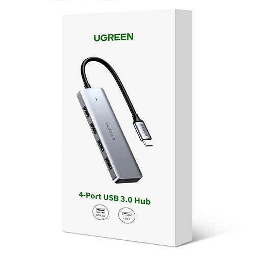 Хаб Ugreen CM219 USB-C 4в1, черный