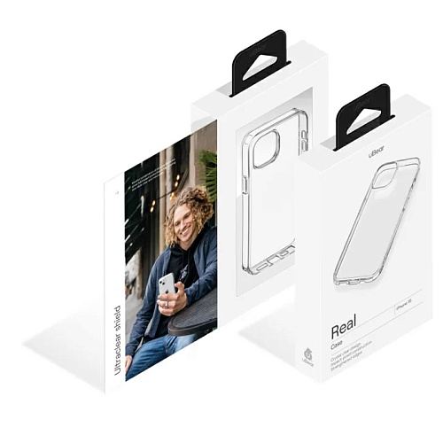 Чехол iPhone 15 uBear Real Case, усиленный, прозрачный