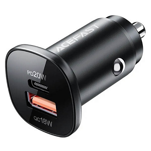 Автомобильное зарядное устройство AceFast B1 mini 38W (USB-C+USB-A), черный