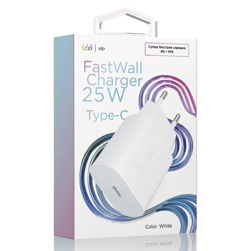 Сетевое зарядное устройство "vlp" 25Вт USB-C, PD, PPS, белый
