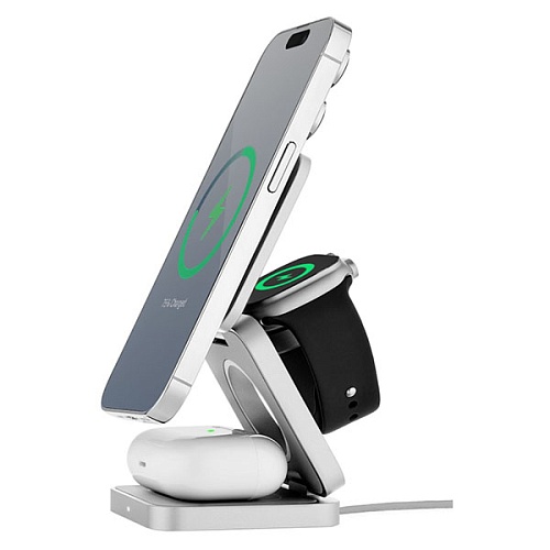 Беспроводная зарядная станция uBear Balance Magnetic wireless charger (3в1), серебристый