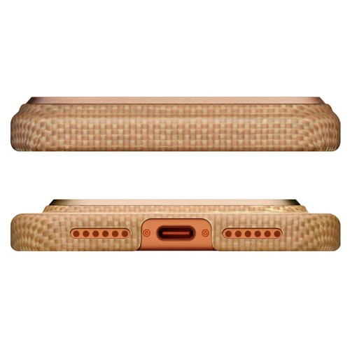 Чехол iPhone 17 Pro Max Pitaka Ultra-Slim Case, золотой блеск