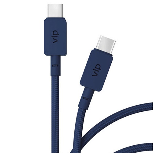 Дата-кабель "vlp" Nylon Cable USB C - USB C, 1.2м, темно-синий