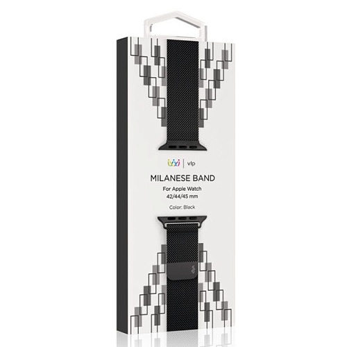 Ремешок из нержавеющей стали "vlp" для Apple Watch 42/44/45мм, чёрный