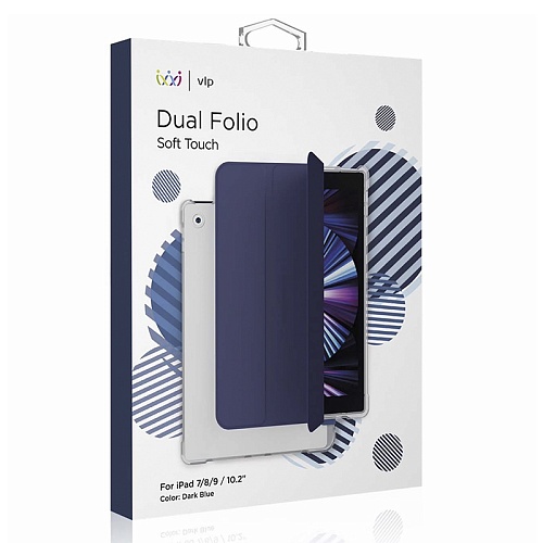 Чехол iPad 7/8/9 "vlp" Dual Folio, темно-синий