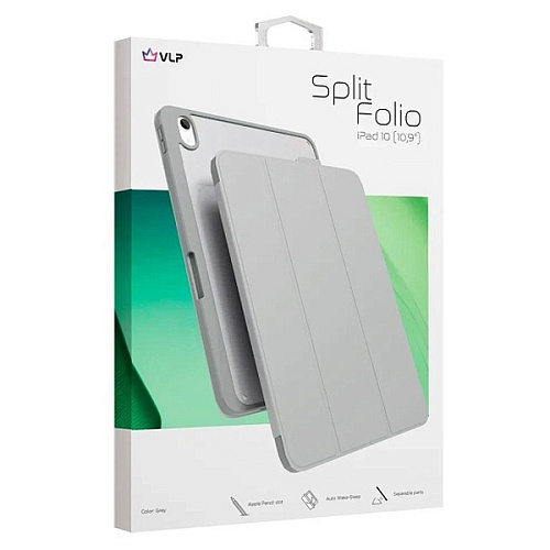 Чехол защитный "vlp" Split Folio для iPad 10 (10,9''), серый