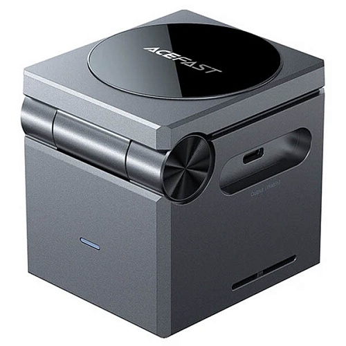 Беспроводная зарядная станция AceFast E18 3в1, серый