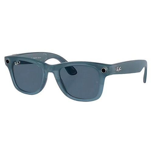 Умные очки с камерой Ray-Ban Meta Wayfarer,  матовая синяя оправа/пыльно-синие линзы