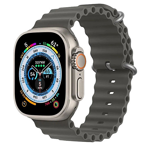 Ремешок Gurdini Ocean Band для Apple Watch 38/40/41мм, серый