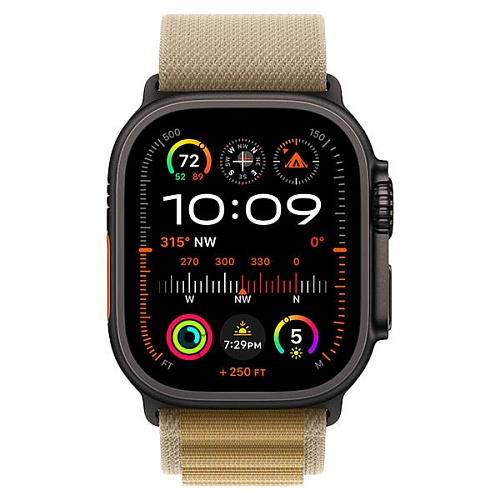 Apple Watch Ultra 2 2024, 49 мм, корпус из черного титана, Alpine Loop, коричневый, M