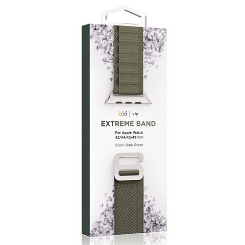 Ремешок нейлоновый Extreme Band "vlp" для Apple Watch 42/44/45/49mm, темно-зеленый