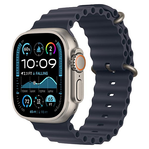 Apple Watch Ultra 2 2024, 49 мм, корпус из титана, Ocean Band, темно-синий
