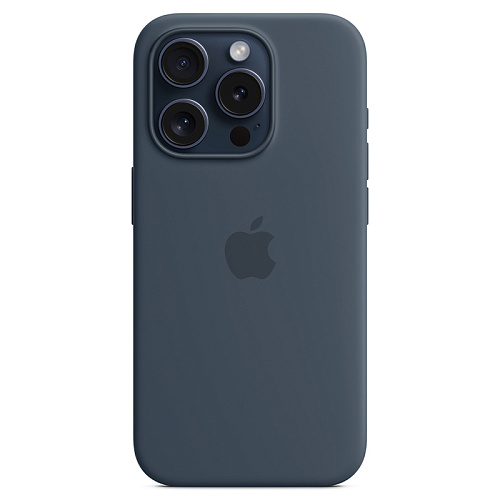 Чехол iPhone 15 Pro Apple Silicone Case MagSafe Storm Blue