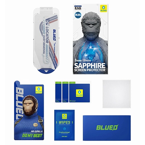 Защитное Стекло iPhone 16 Pro Max BlueO SAPPHIRE Black (+installerPro)