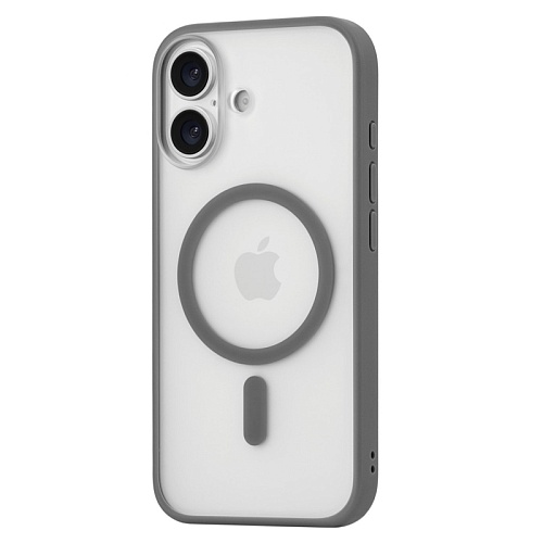 Чехол iPhone 17 uBear Cloud Mag Case, MagSafe, серый