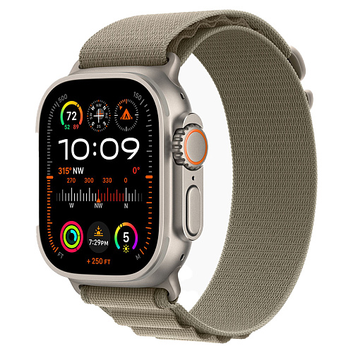 Apple Watch Ultra 2, 49 мм, корпус из титана, Alpine Loop, оливковый, L