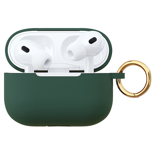 Чехол AirPods Pro 2 "vlp" Soft Touch с кольцом, темно-зеленый